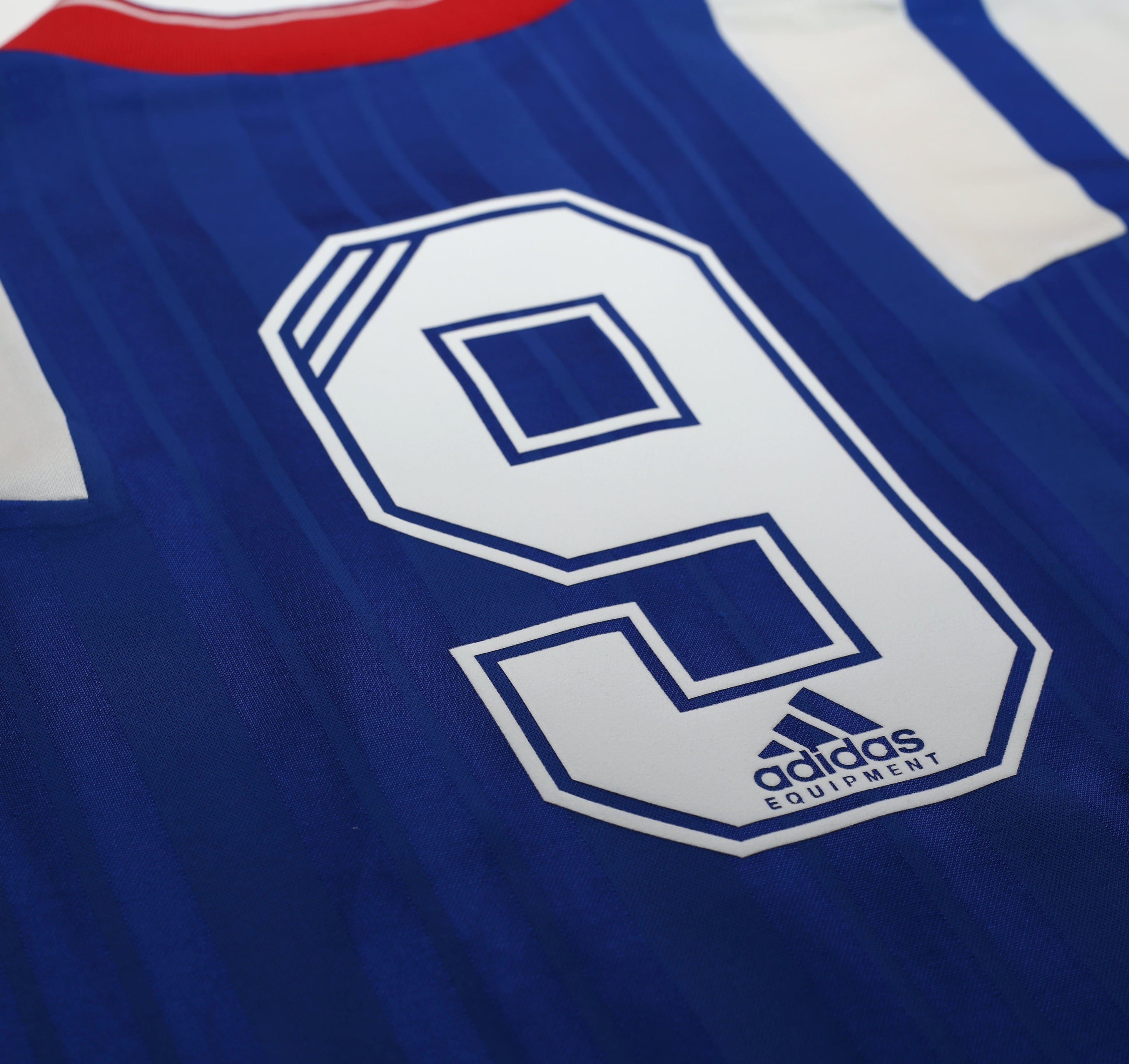 1992/94 McCOIST #9 Rangers Vintage adidas Equipment Home Football Shirt (XL)