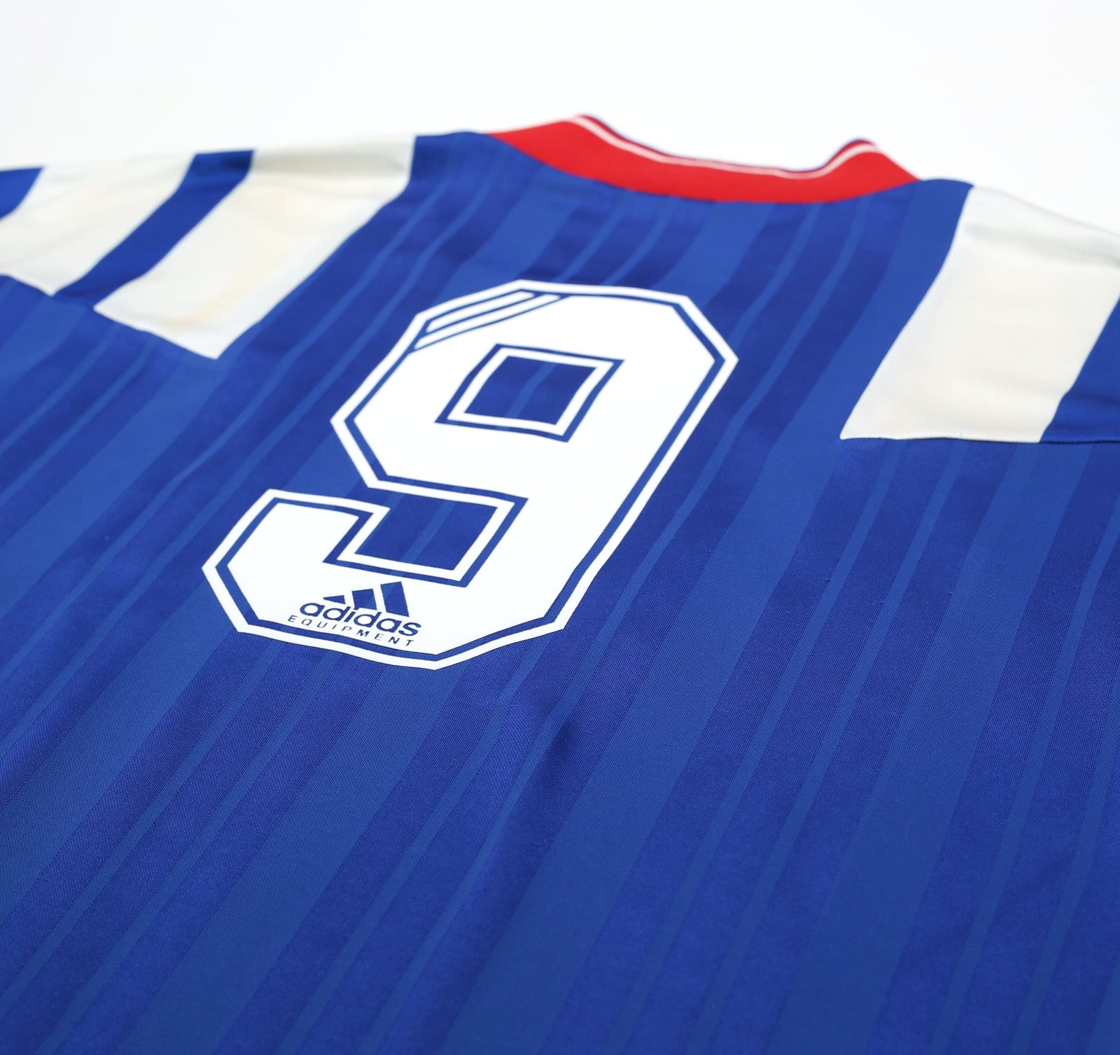 1992/94 McCOIST #9 Rangers Vintage adidas Equipment Home Football Shirt (XL)