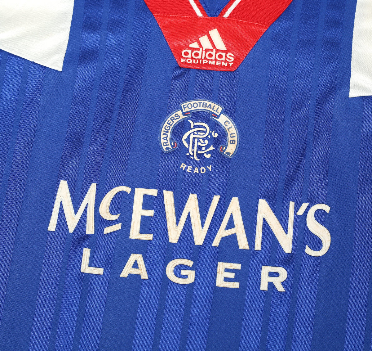 1992/94 McCOIST #9 Rangers Vintage adidas Equipment Home Football Shirt (XL)