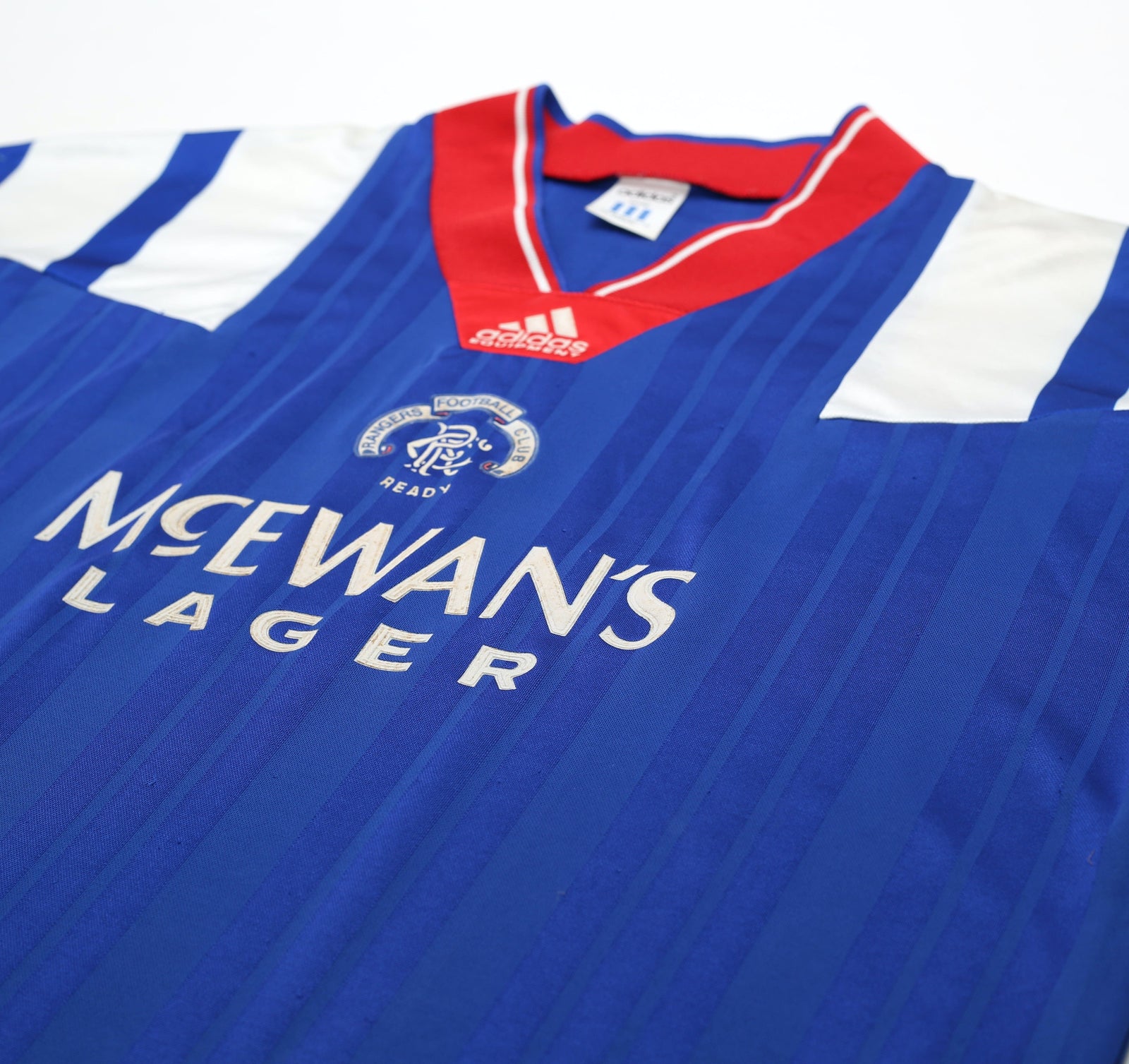 1992/94 McCOIST #9 Rangers Vintage adidas Equipment Home Football Shirt (XL)