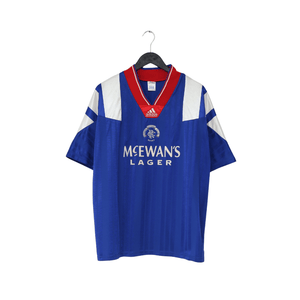 1992/94 McCOIST #9 Rangers Vintage adidas Equipment Home Football Shirt (XL)