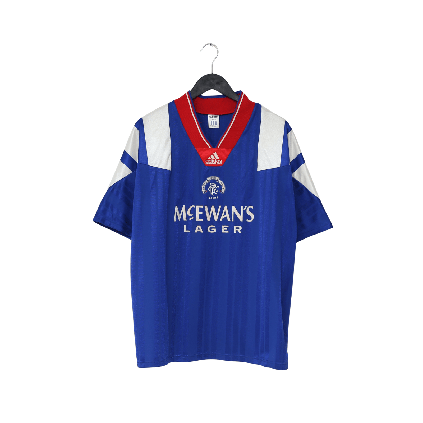 1992/94 McCOIST #9 Rangers Vintage adidas Equipment Home Football Shirt (XL)
