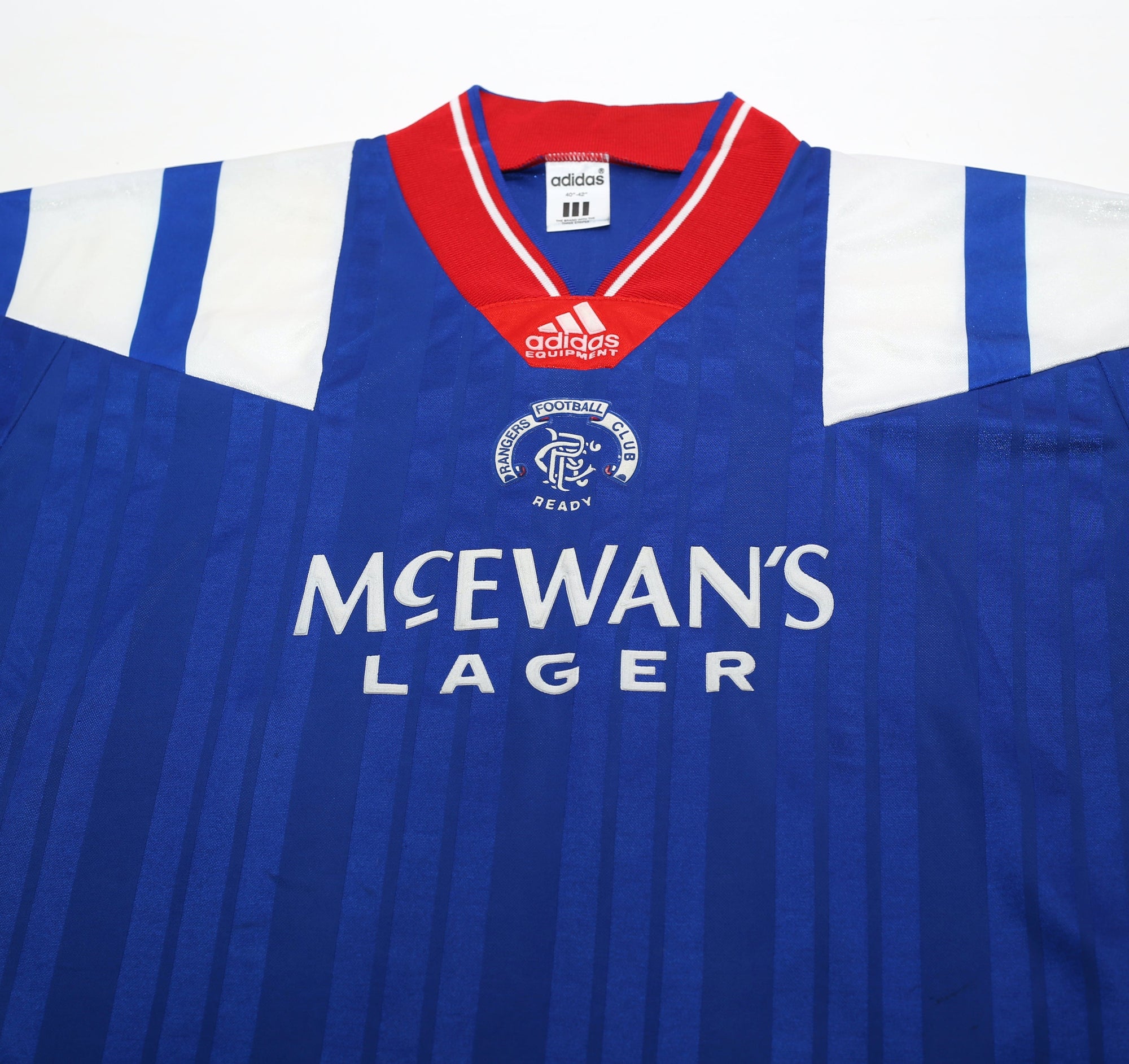 1992/94 RANGERS Vintage Adidas Home Football Shirt (L)