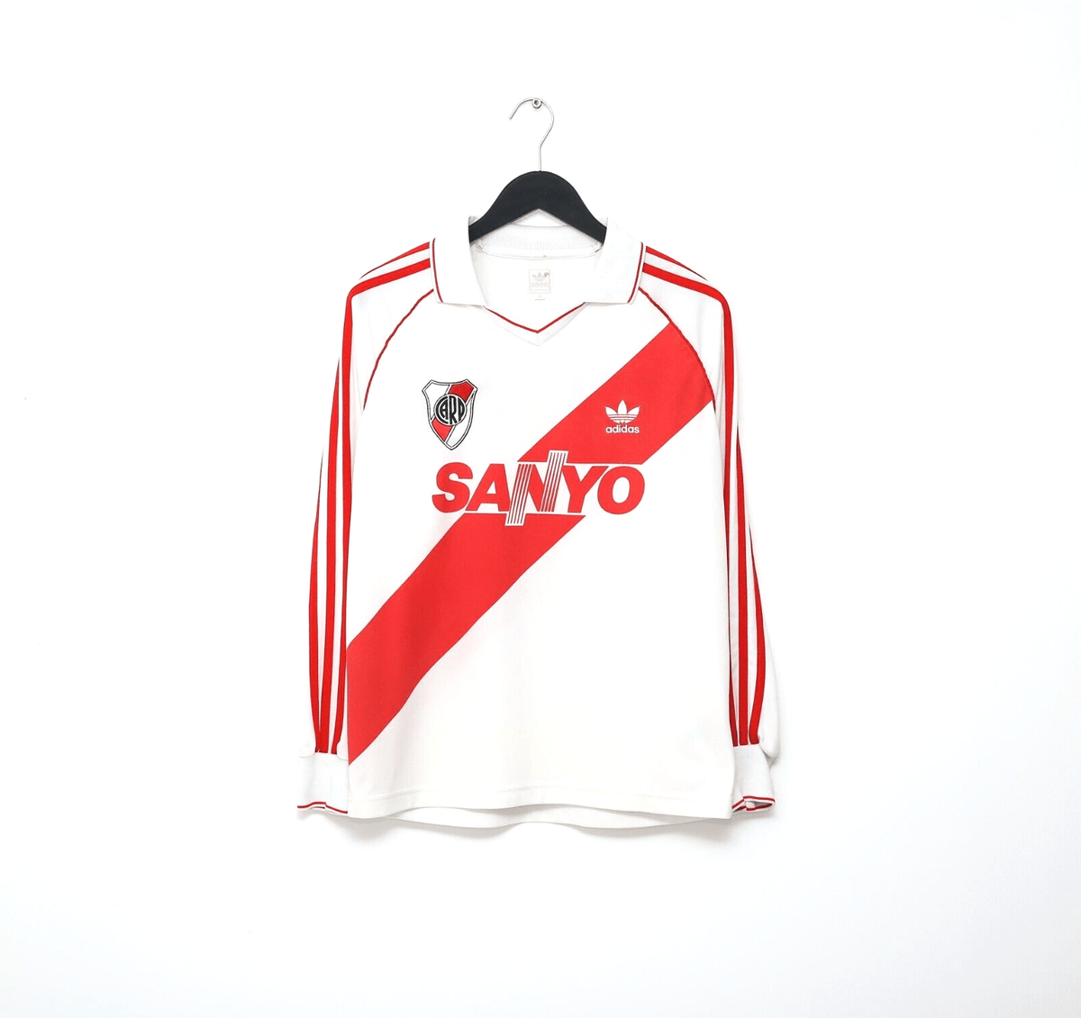 1992/94 RIVER PLATE Retro adidas Originals L/S Home Football Shirt Jersey (M)