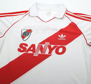 1992/94 RIVER PLATE Retro adidas Originals LS Home Football Shirt Jersey (M)