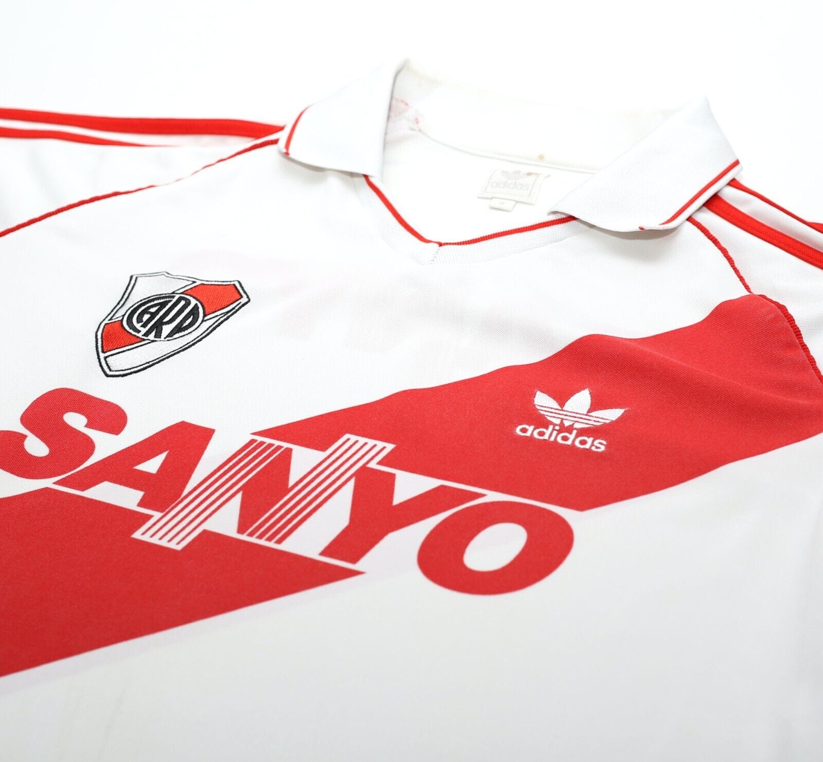 1992/94 RIVER PLATE Retro adidas Originals LS Home Football Shirt Jersey (M)