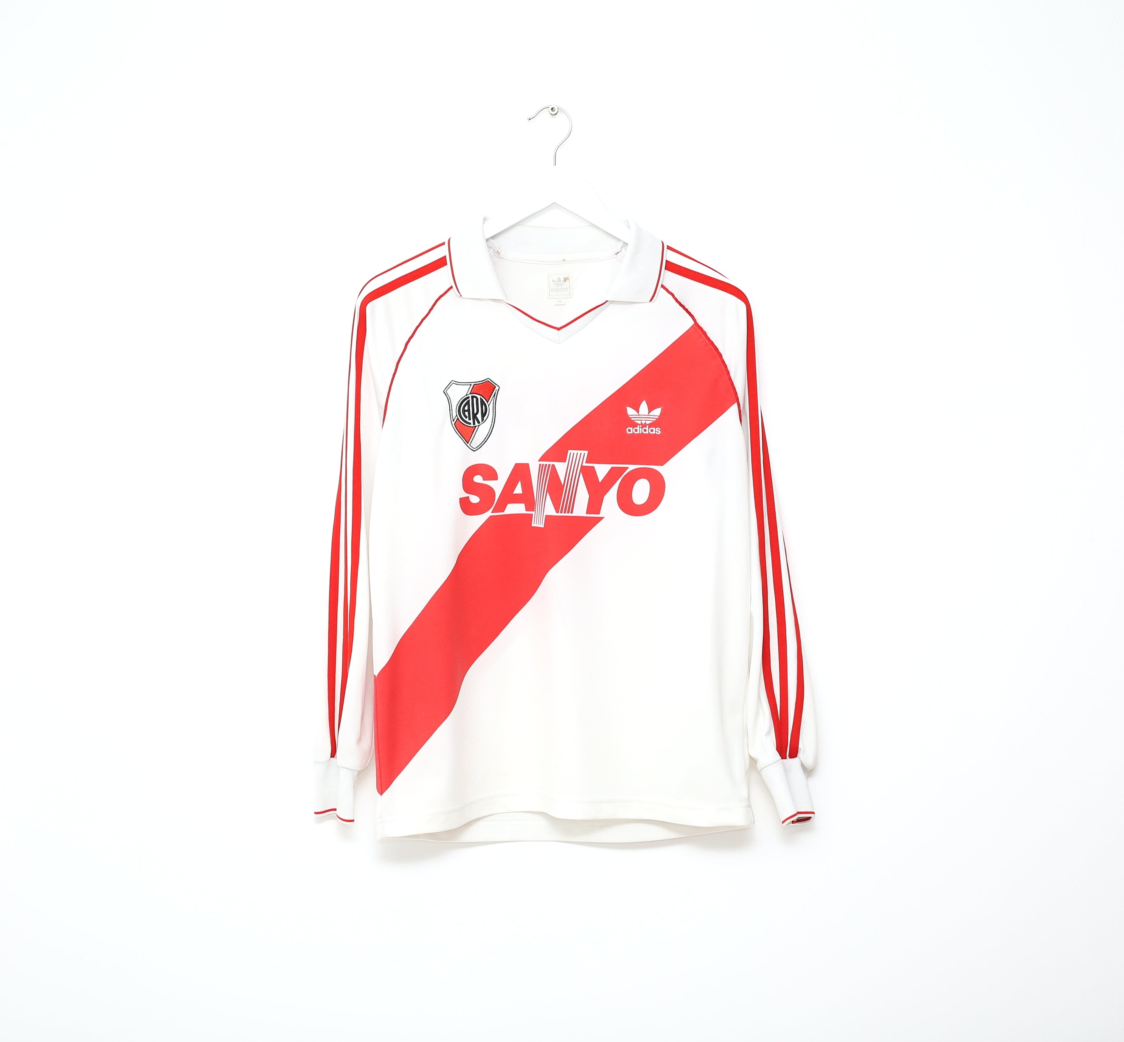 1992/94 RIVER PLATE Retro adidas Originals LS Home Football Shirt Jersey (M)