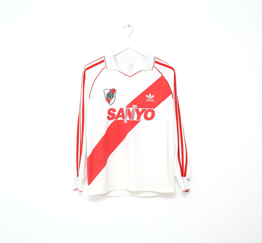 1992/94 RIVER PLATE Retro adidas Originals LS Home Football Shirt Jersey (M)