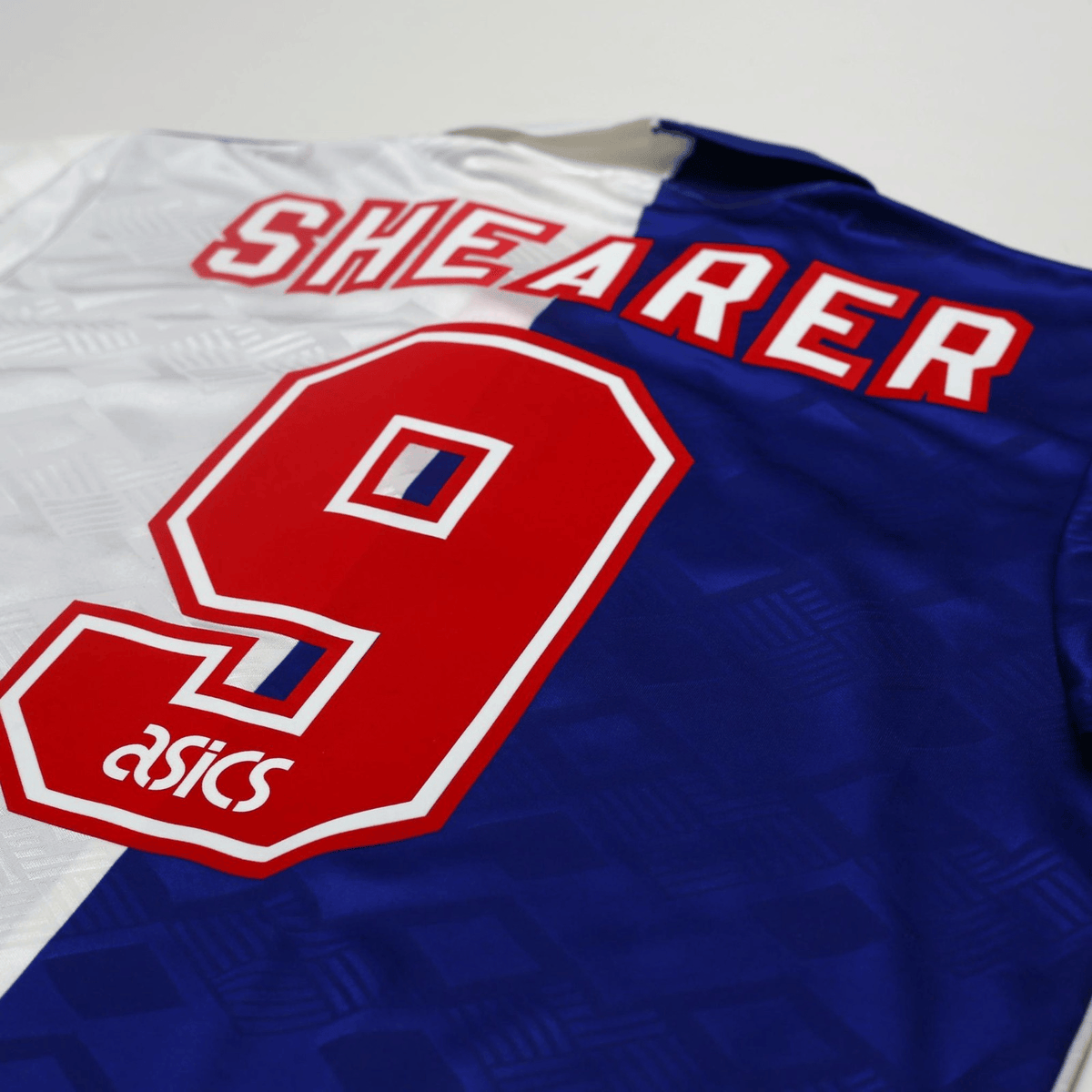 1992/94 Shearer #9 Blackburn Rovers Vintage Asics Home Football Shirt (L/XL)