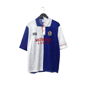 1992/94 Shearer #9 Blackburn Rovers Vintage Asics Home Football Shirt (L/XL)