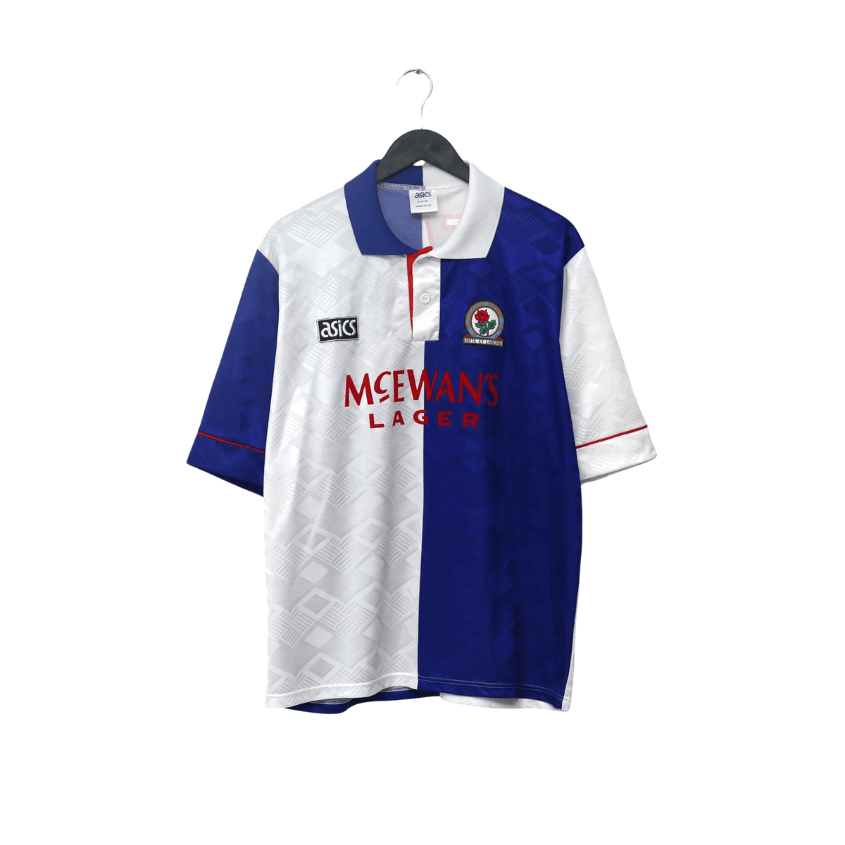 1992/94 Shearer #9 Blackburn Rovers Vintage Asics Home Football Shirt (L/XL)