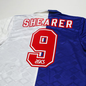 1992/94 Shearer #9 Blackburn Rovers Vintage Asics Home Football Shirt (L/XL)