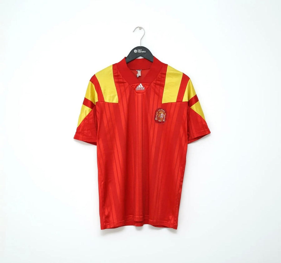 1992/94 SPAIN Vintage adidas Equipment Player Issue Home Football Shirt (M)