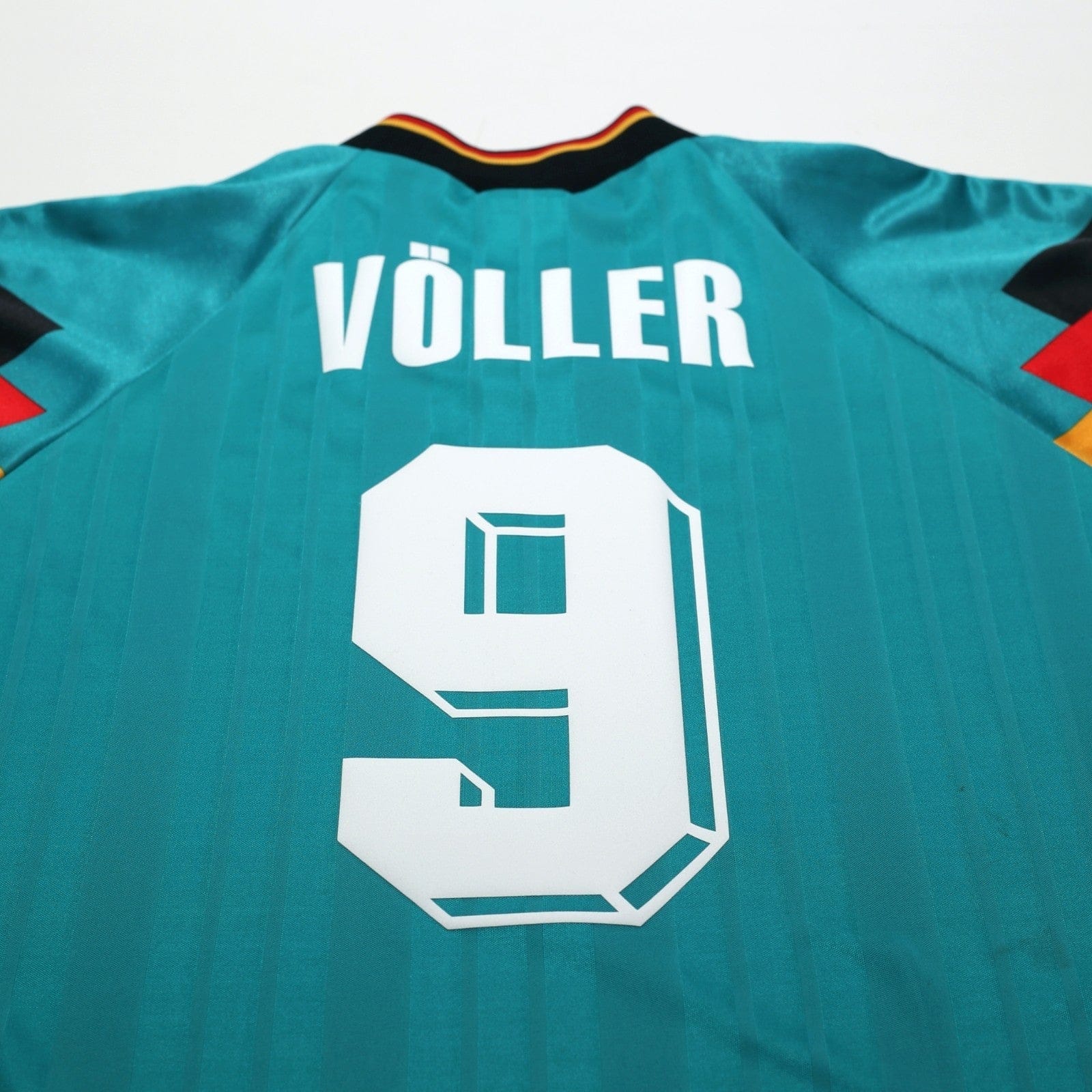 1992/94 Voller #9 Germany Vintage adidas Away Football Shirt (L) EURO 92
