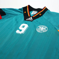 1992/94 Voller #9 Germany Vintage adidas Away Football Shirt (L) EURO 92