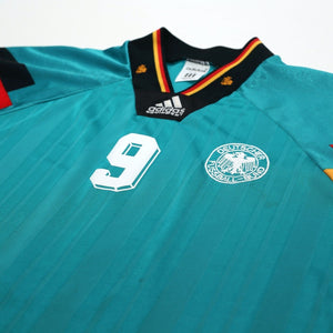 1992/94 Voller #9 Germany Vintage adidas Away Football Shirt (L) EURO 92