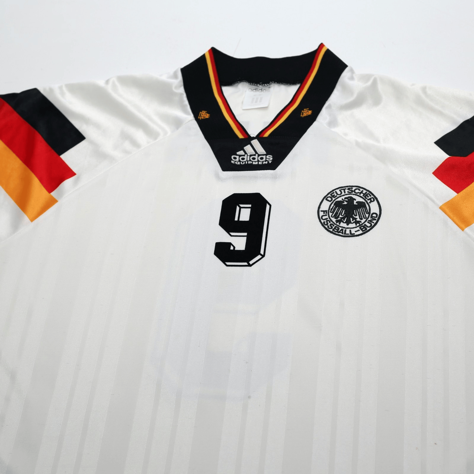 1992/94 Voller #9 Germany Vintage adidas Home Football Shirt (L) EURO 92