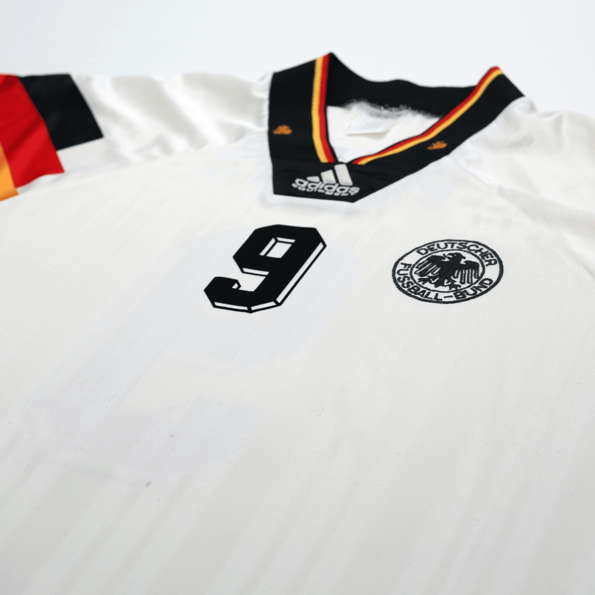 1992/94 Voller #9 Germany Vintage adidas Home Football Shirt (L) EURO 92