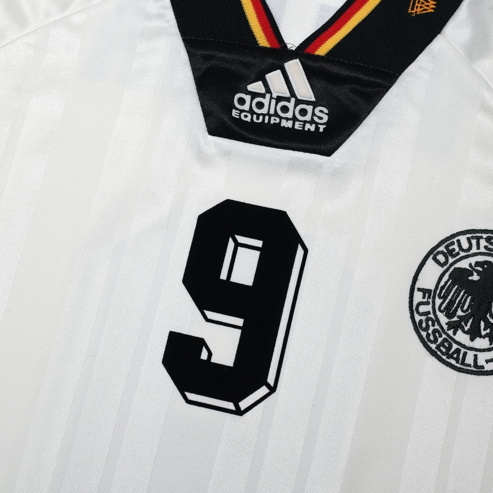 1992/94 Voller #9 Germany Vintage adidas Home Football Shirt (L) EURO 92