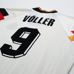 1992/94 Voller #9 Germany Vintage adidas Home Football Shirt (L) EURO 92