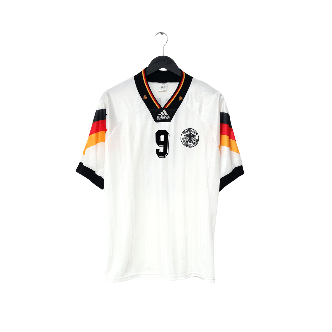 1992/94 VOLLER #9 Germany Vintage adidas Home Football Shirt (L) EURO 92