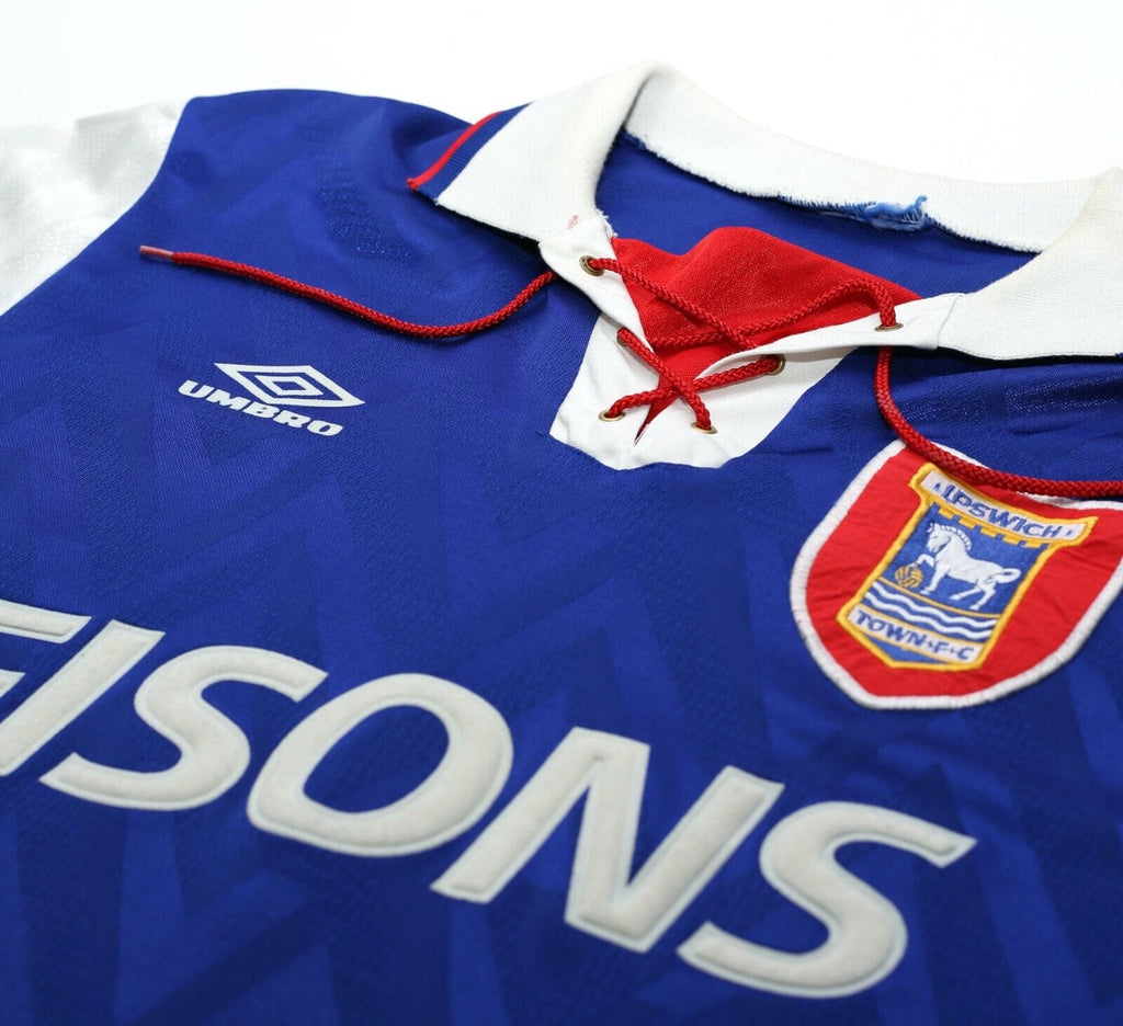 1992/94 WARK #5 Ipswich Town Vintage Umbro Football Shirt Jersey (M)
