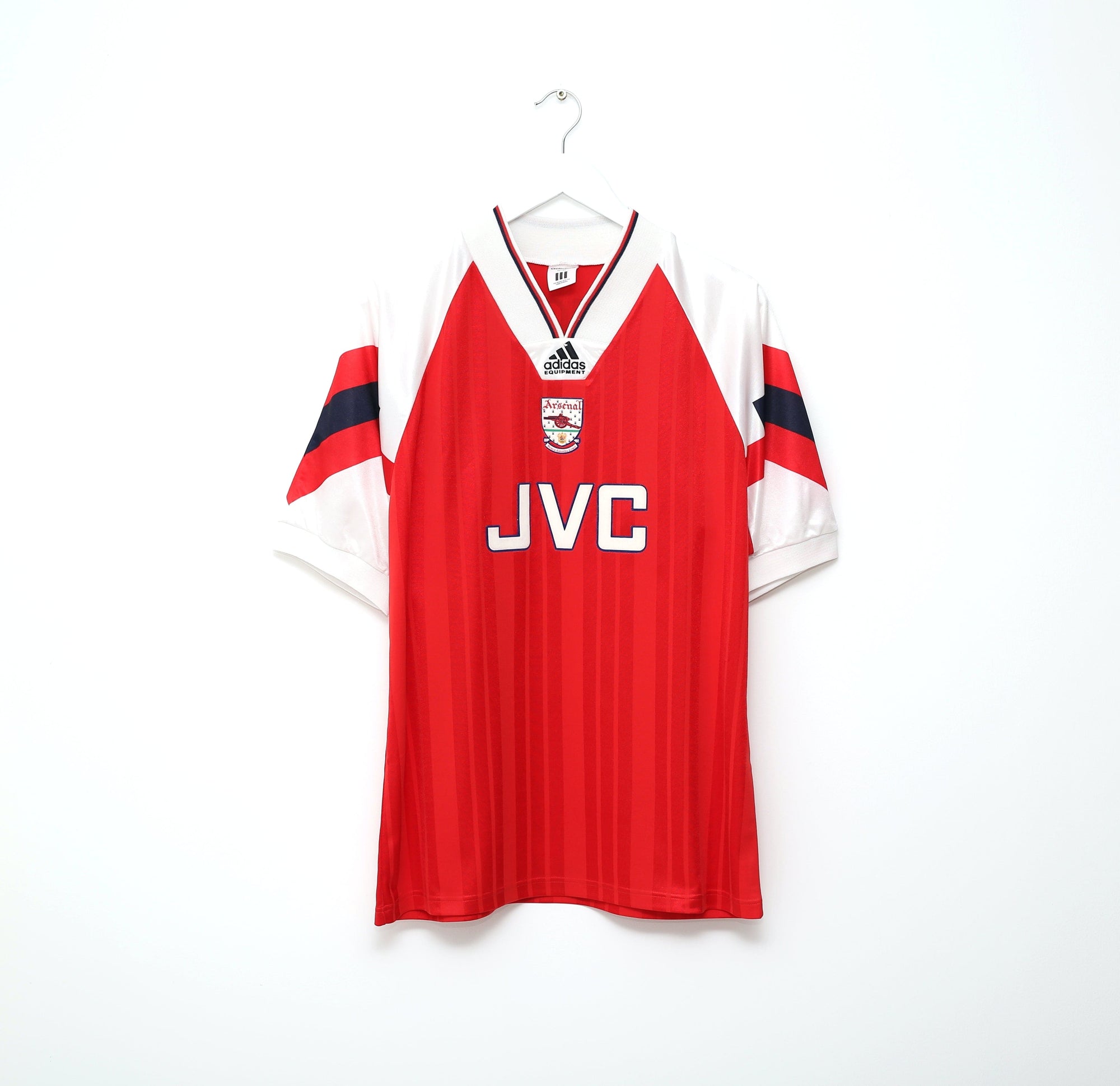 1992/94 WRIGHT #8 Arsenal Vintage adidas Equipment Home Football Shirt (L)