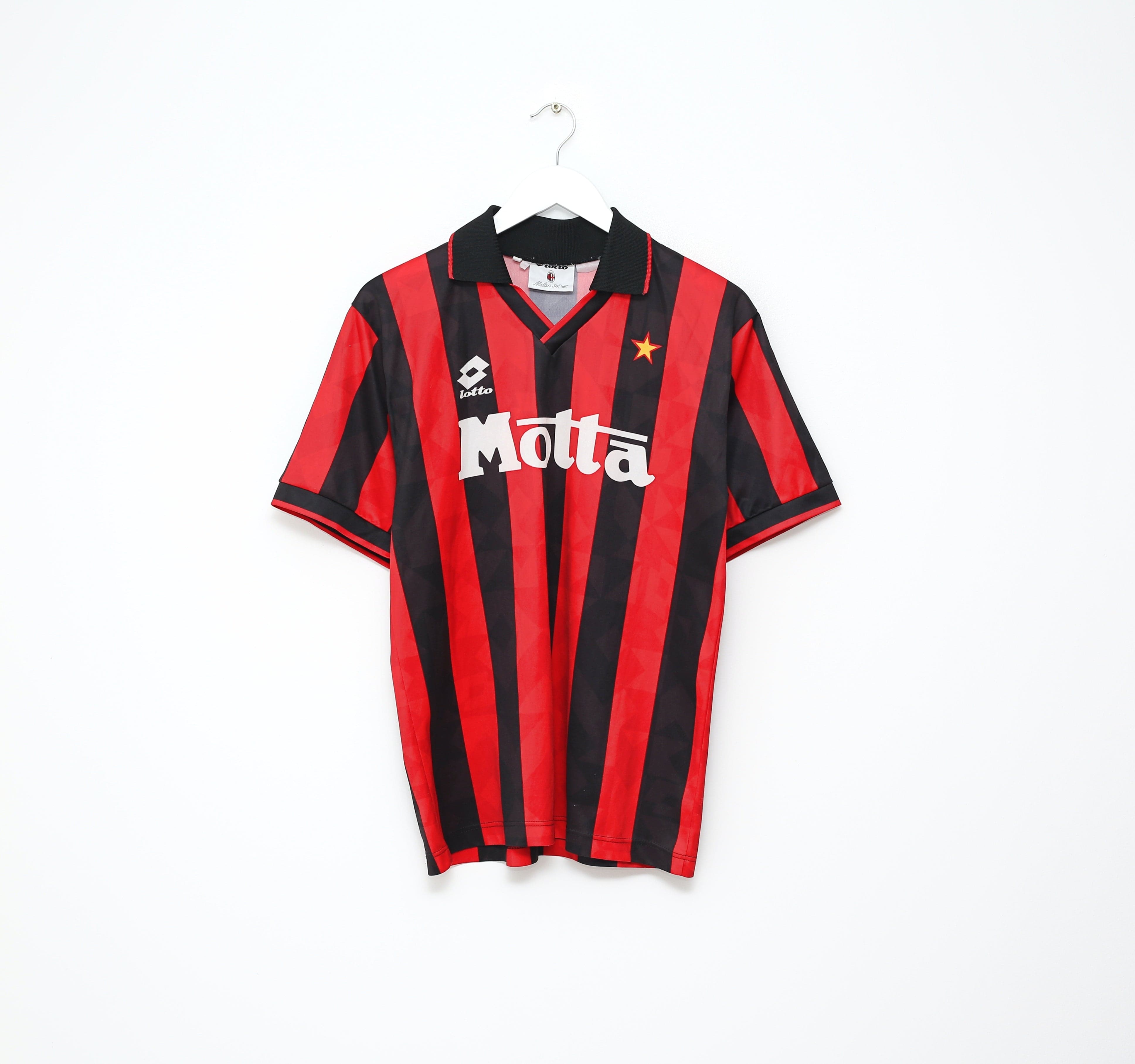 期間限定特別価格 1993/94 AC MILAN Vintage Lotto Home Football Shirt Jersey (M ウェア