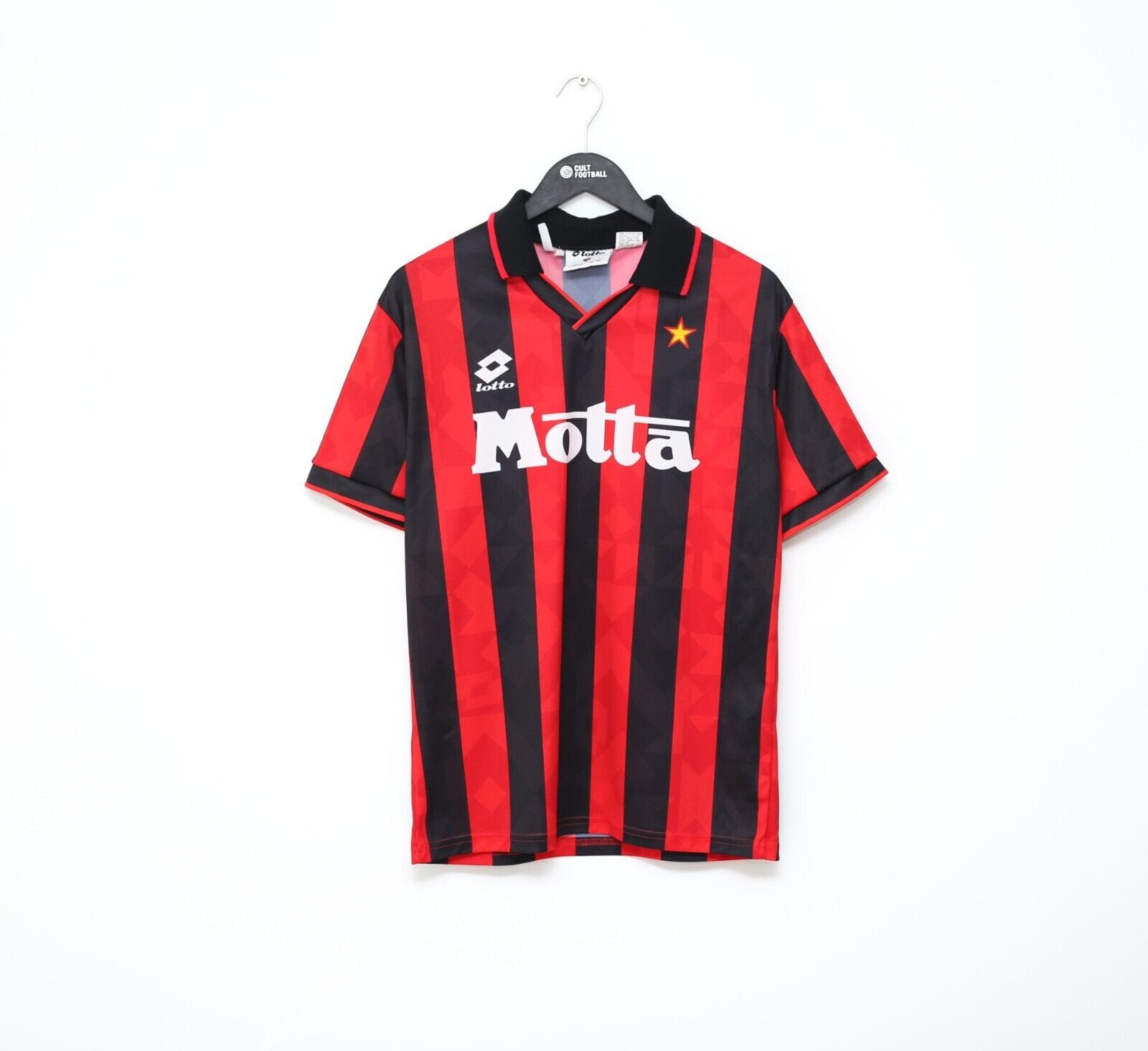 1993 94 AC MILAN Vintage Lotto Home Football Shirt Jersey S M Football Shirt Collective