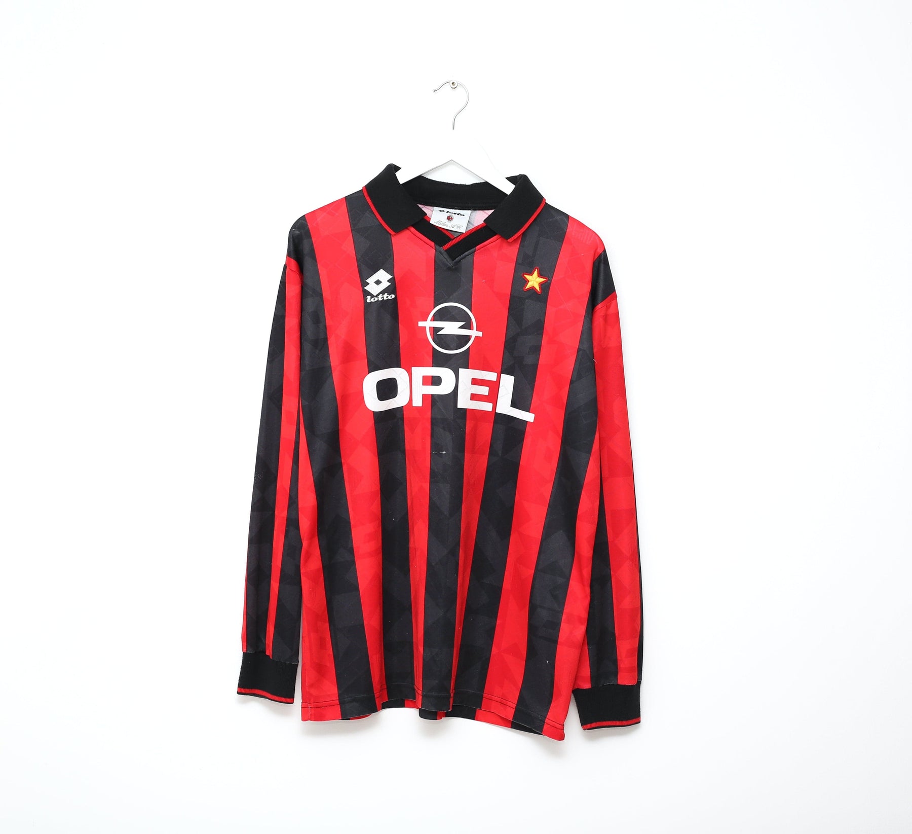 Maillot Vintage AC Milan Lotto - Domicile - Manches Longues - Taille 14 Ans - Occasion