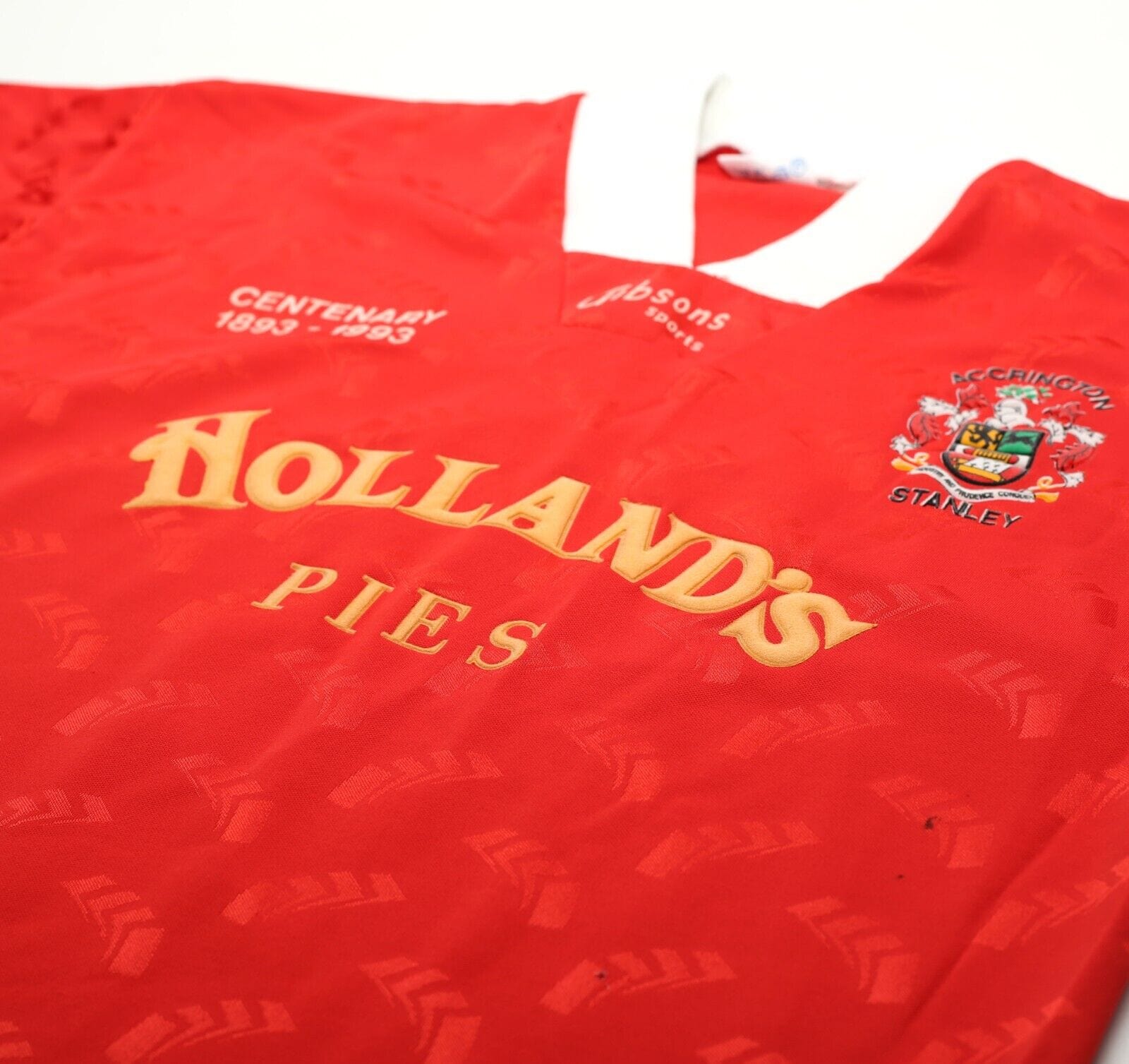 1993/94 ACCRINGTON STANLEY Vintage Home Centenary Football Shirt (M)