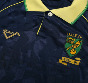 1993/94 NORWICH CITY Vintage Ribero UEFA Cup Away Shirt (S)