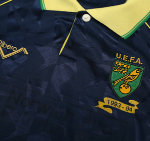 1993/94 NORWICH CITY Vintage Ribero UEFA Cup Away Shirt (S)