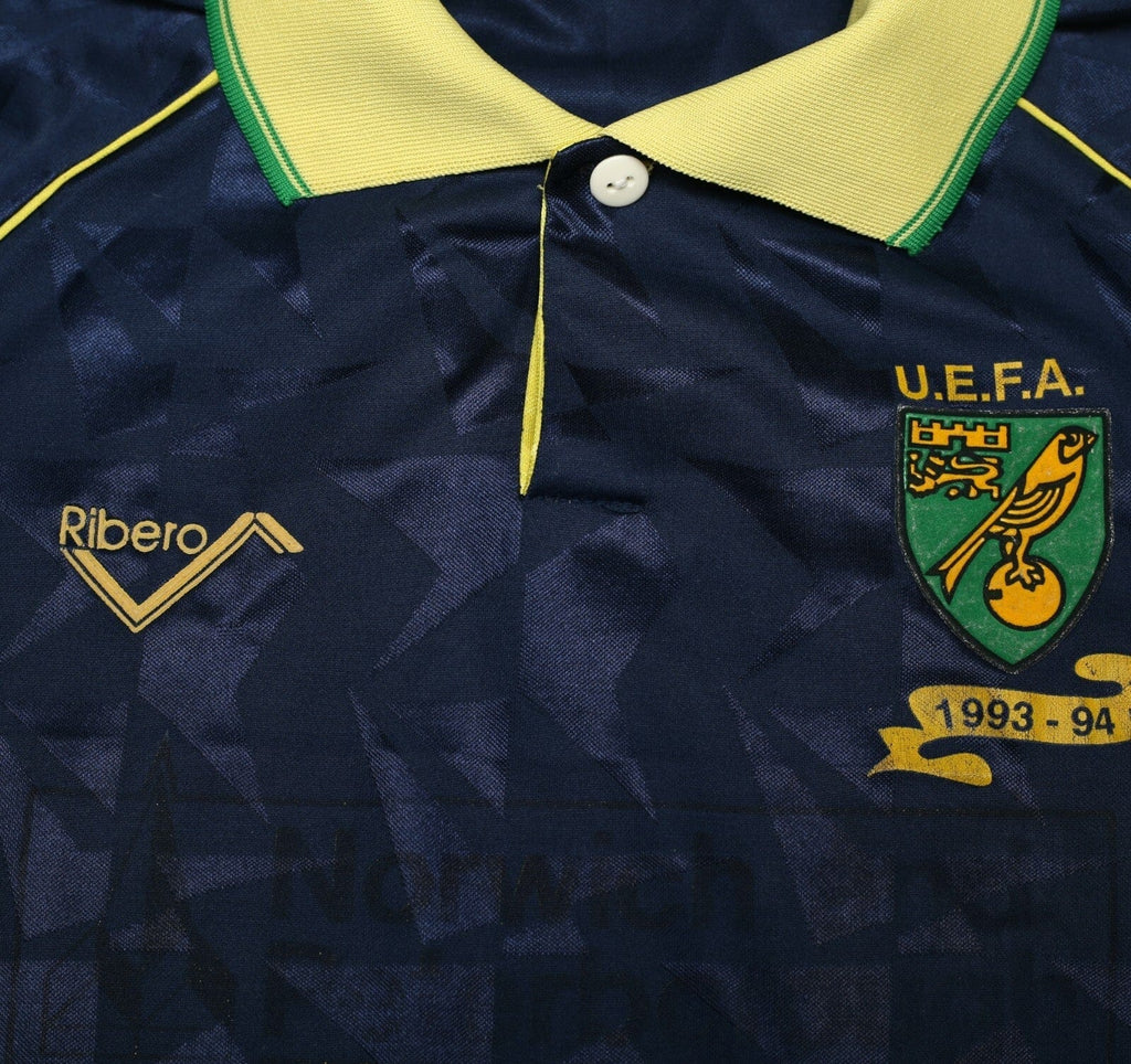 1993/94 NORWICH CITY Vintage Ribero UEFA Cup Away Shirt (S)