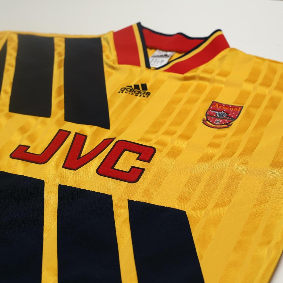 1993/94 Wright #8 Arsenal Retro adidas Equipment Away Football Shirt (M/L)