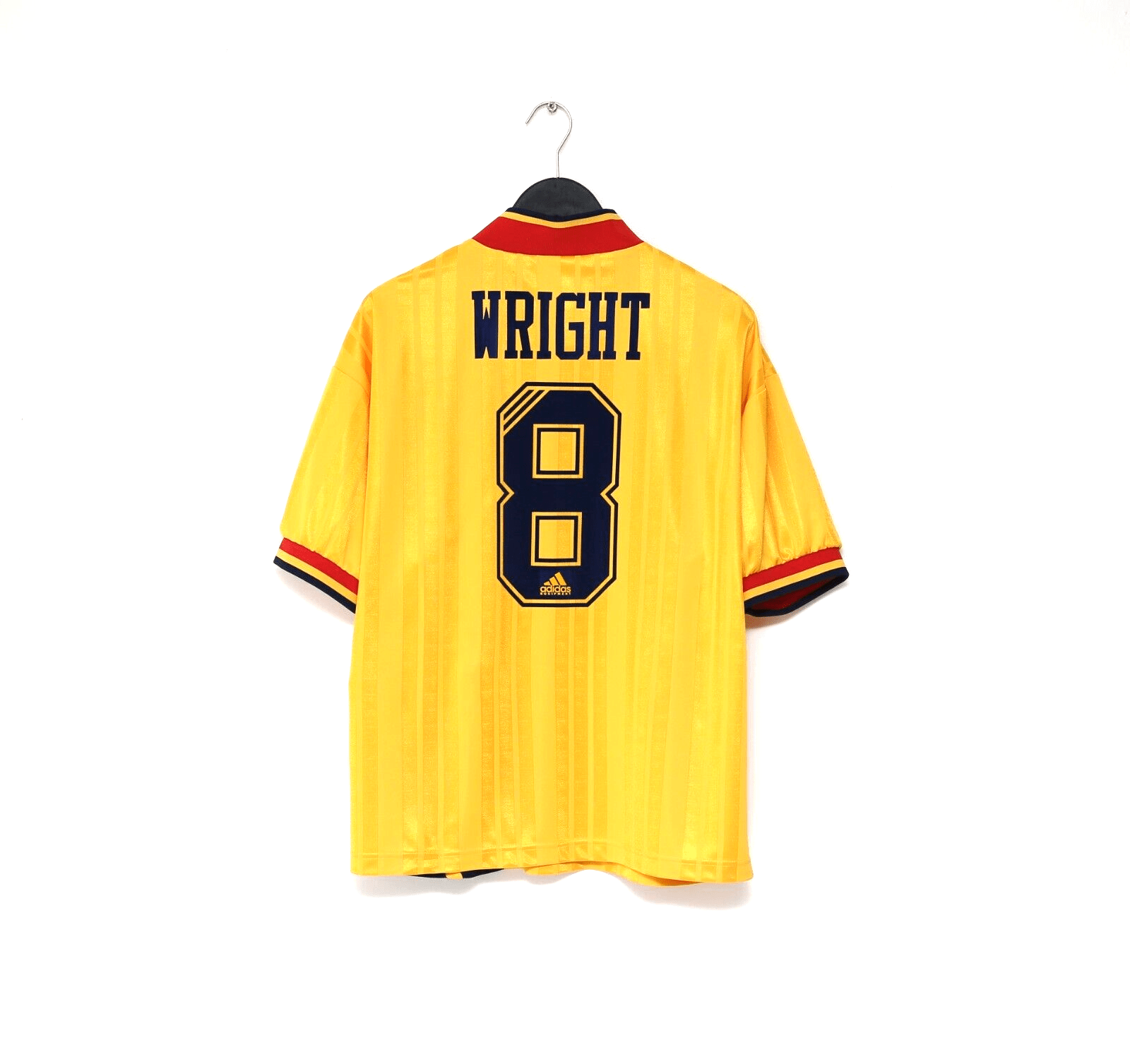 1993/94 WRIGHT #8 Arsenal Retro adidas Equipment Away Football Shirt (M/L)