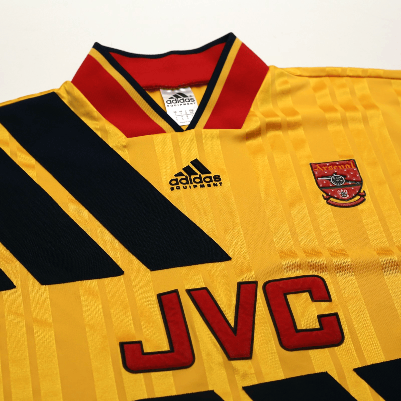 1993/94 Wright #8 Arsenal Retro adidas Equipment Away Football Shirt (S/M)