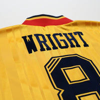 1993/94 Wright #8 Arsenal Retro adidas Equipment Away Football Shirt (S/M)