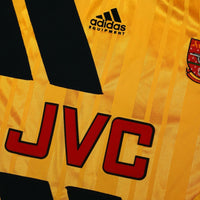 1993/94 Wright #8 Arsenal Retro adidas Equipment Away L/S Football Shirt (S/M)