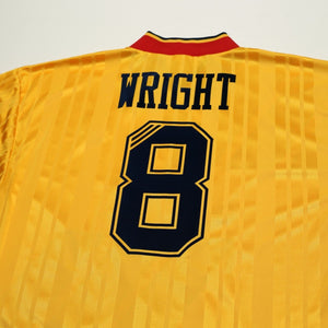 1993/94 Wright #8 Arsenal Retro adidas Equipment Away L/S Football Shirt (S/M)