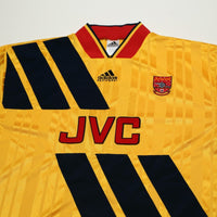 1993/94 Wright #8 Arsenal Retro adidas Equipment Away L/S Football Shirt (S/M)