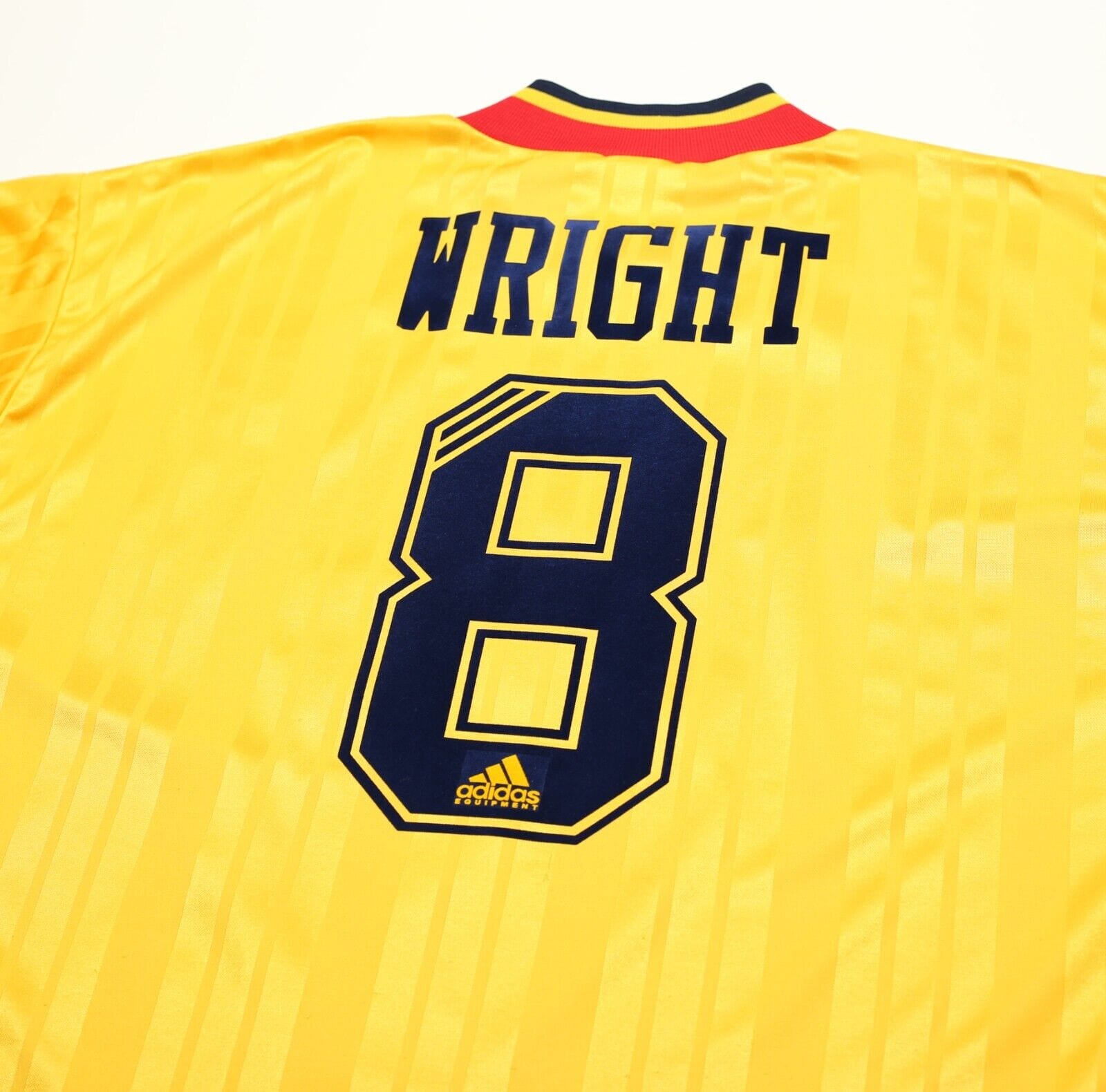 1993/94 WRIGHT #8 Arsenal Vintage adidas Equipment Away Football Shirt (L)