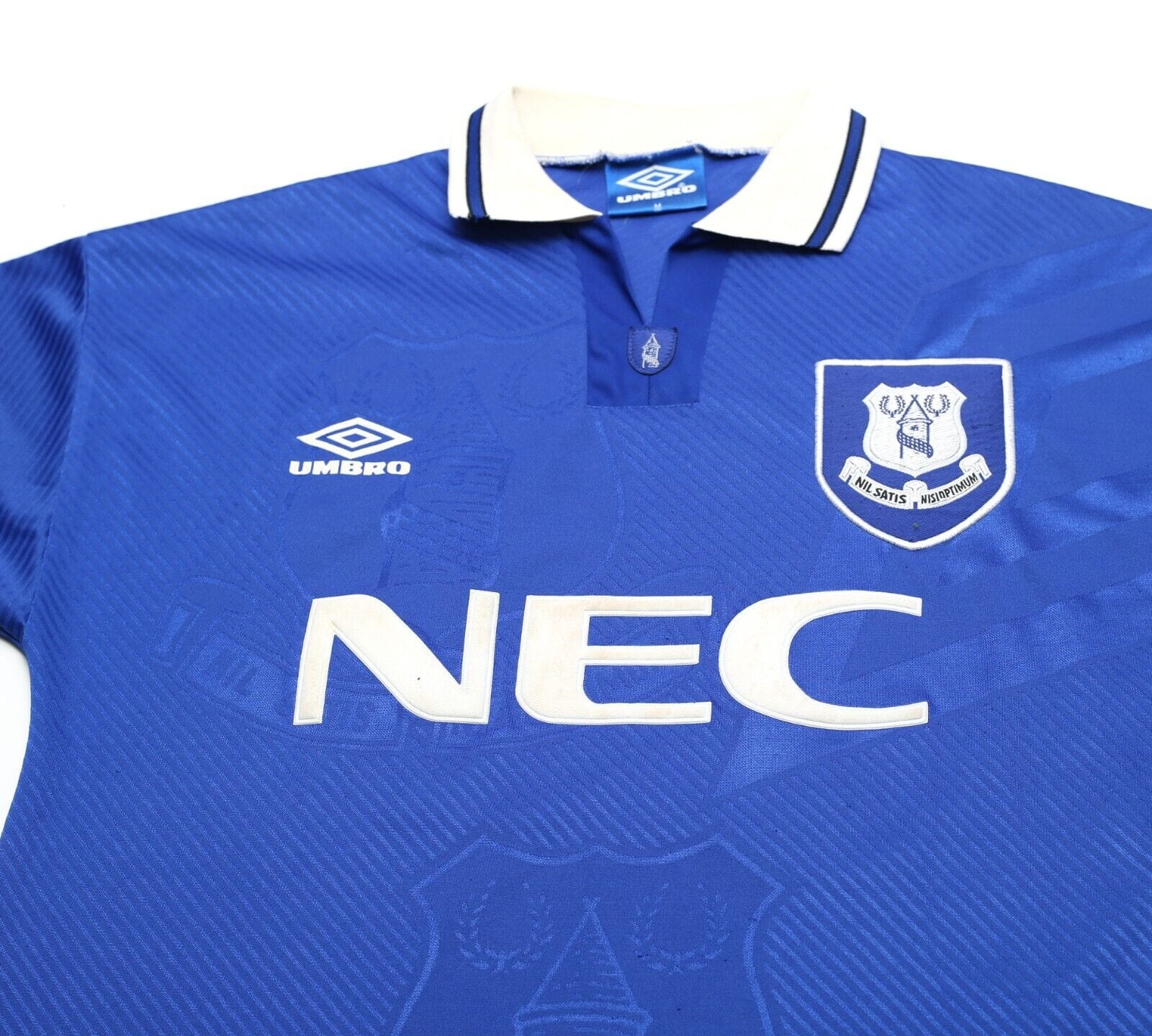 1993/95 AMOKACHI #11 Everton Vintage Umbro HOME Football Shirt (M)