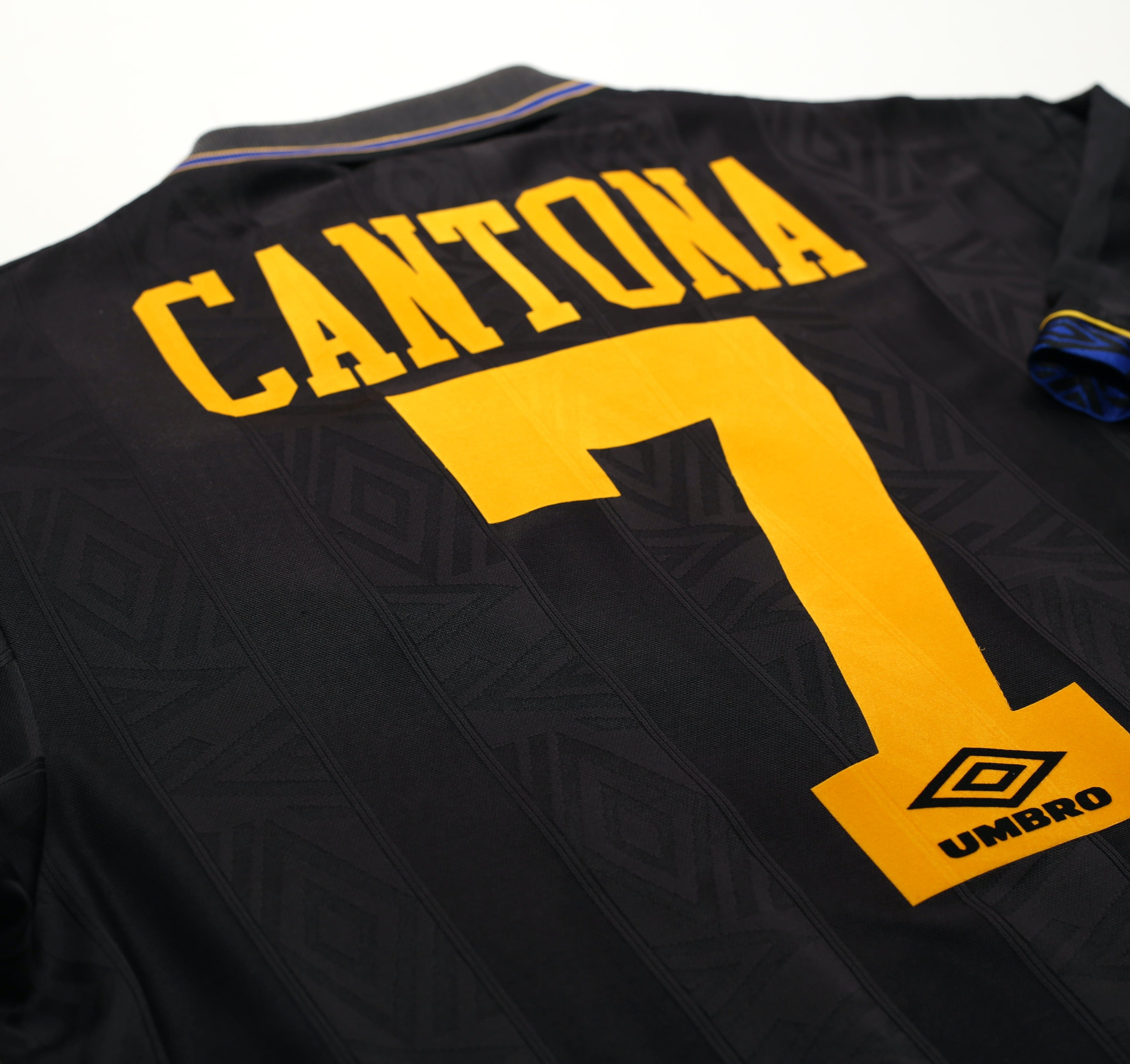 1993/95 CANTONA #7 Manchester United Vintage Umbro Away Football Shirt (L/XL)