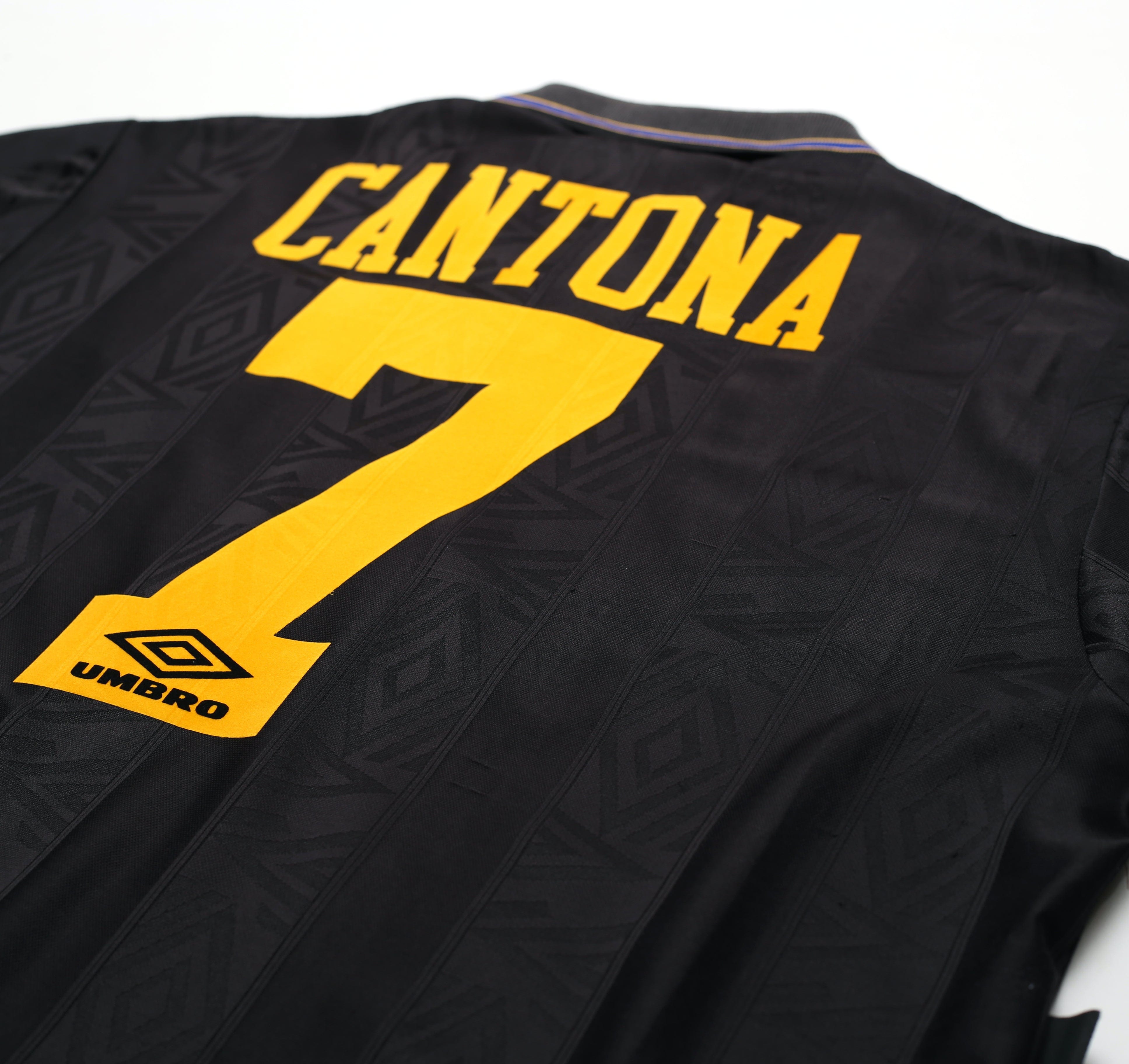 1993/95 CANTONA #7 Manchester United Vintage Umbro Away Football Shirt (L/XL)