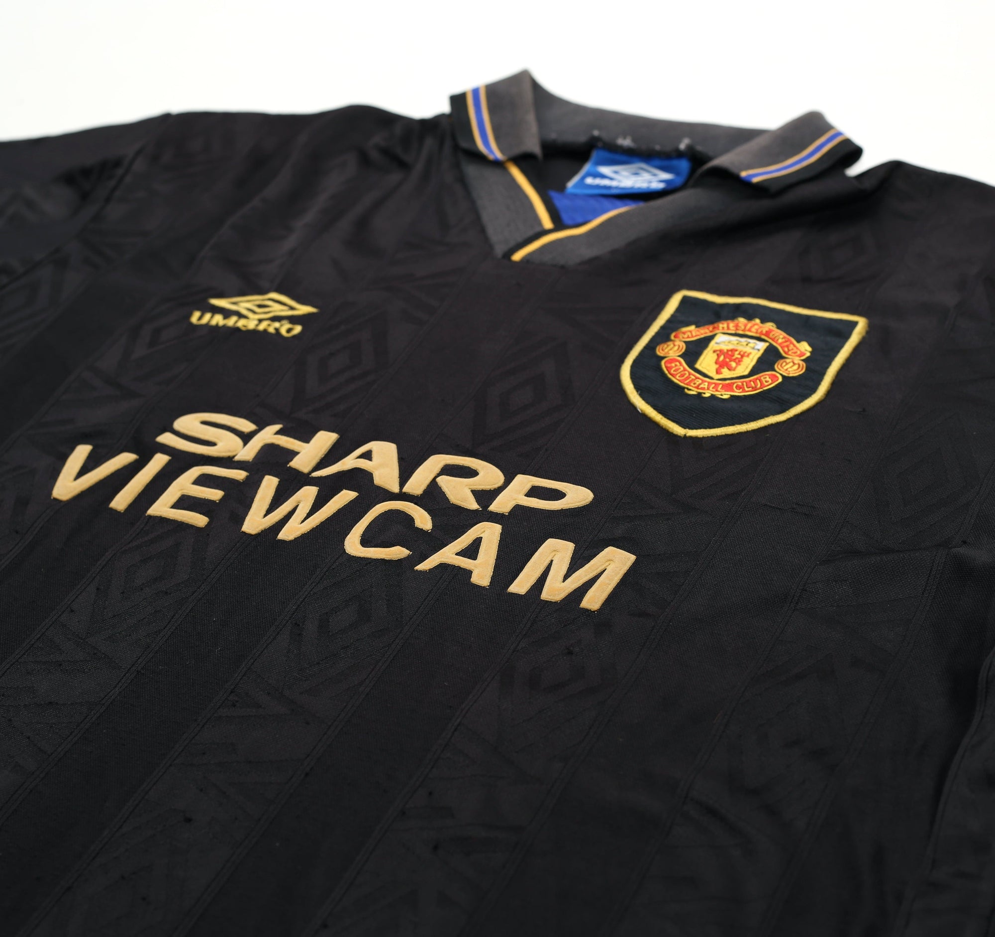 1993/95 CANTONA #7 Manchester United Vintage Umbro Away Football Shirt (L/XL)