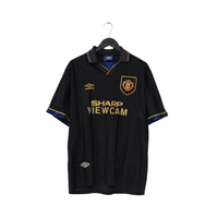 1993/95 CANTONA #7 Manchester United Vintage Umbro Away Football Shirt (L/XL)
