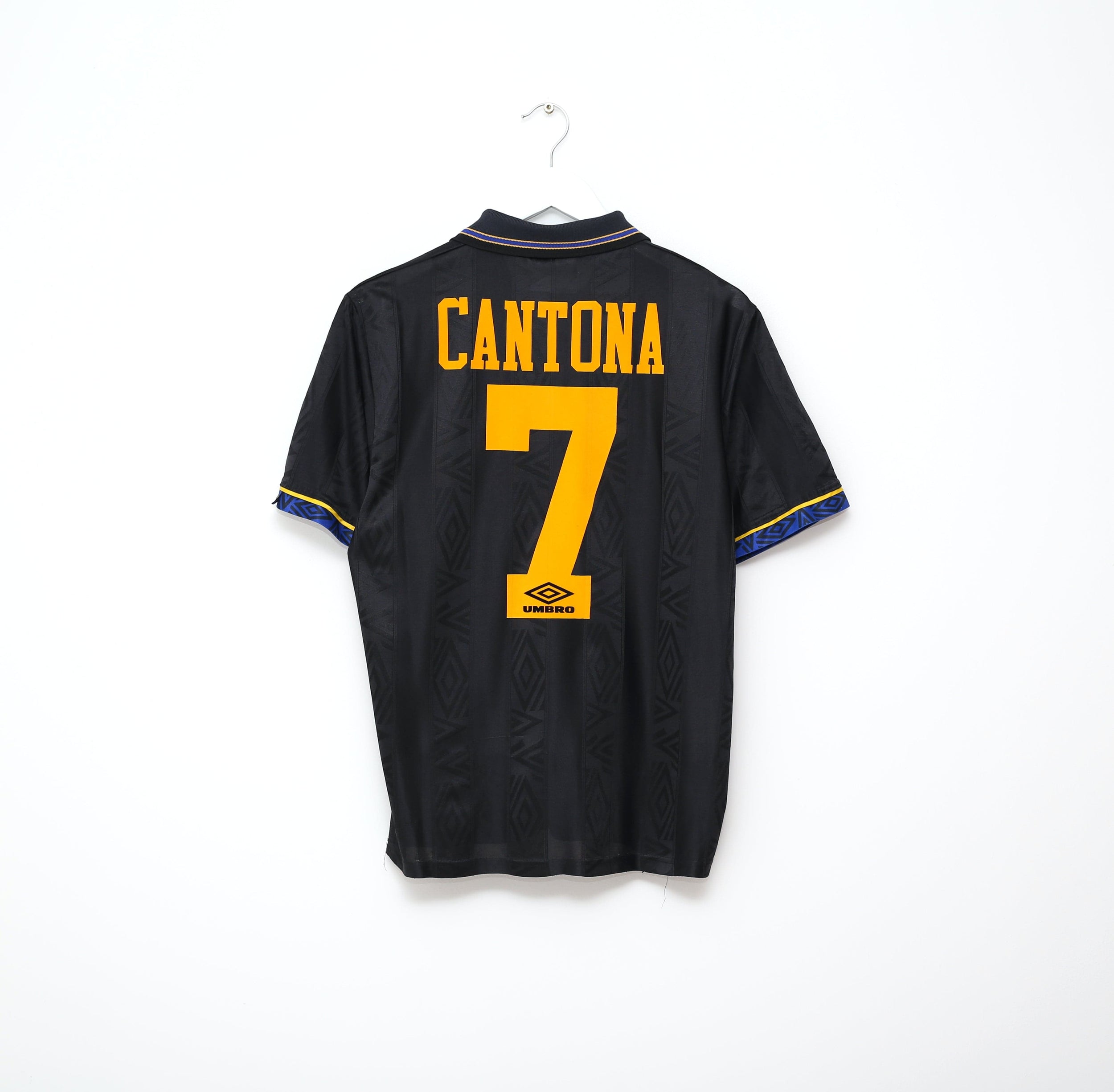 1993/95 CANTONA #7 Manchester United Vintage Umbro Away Football Shirt (M)