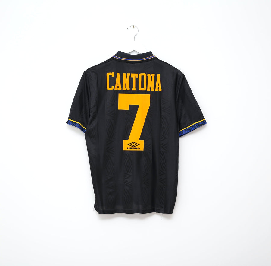 1993/95 CANTONA #7 Manchester United Vintage Umbro Away Football Shirt (M)