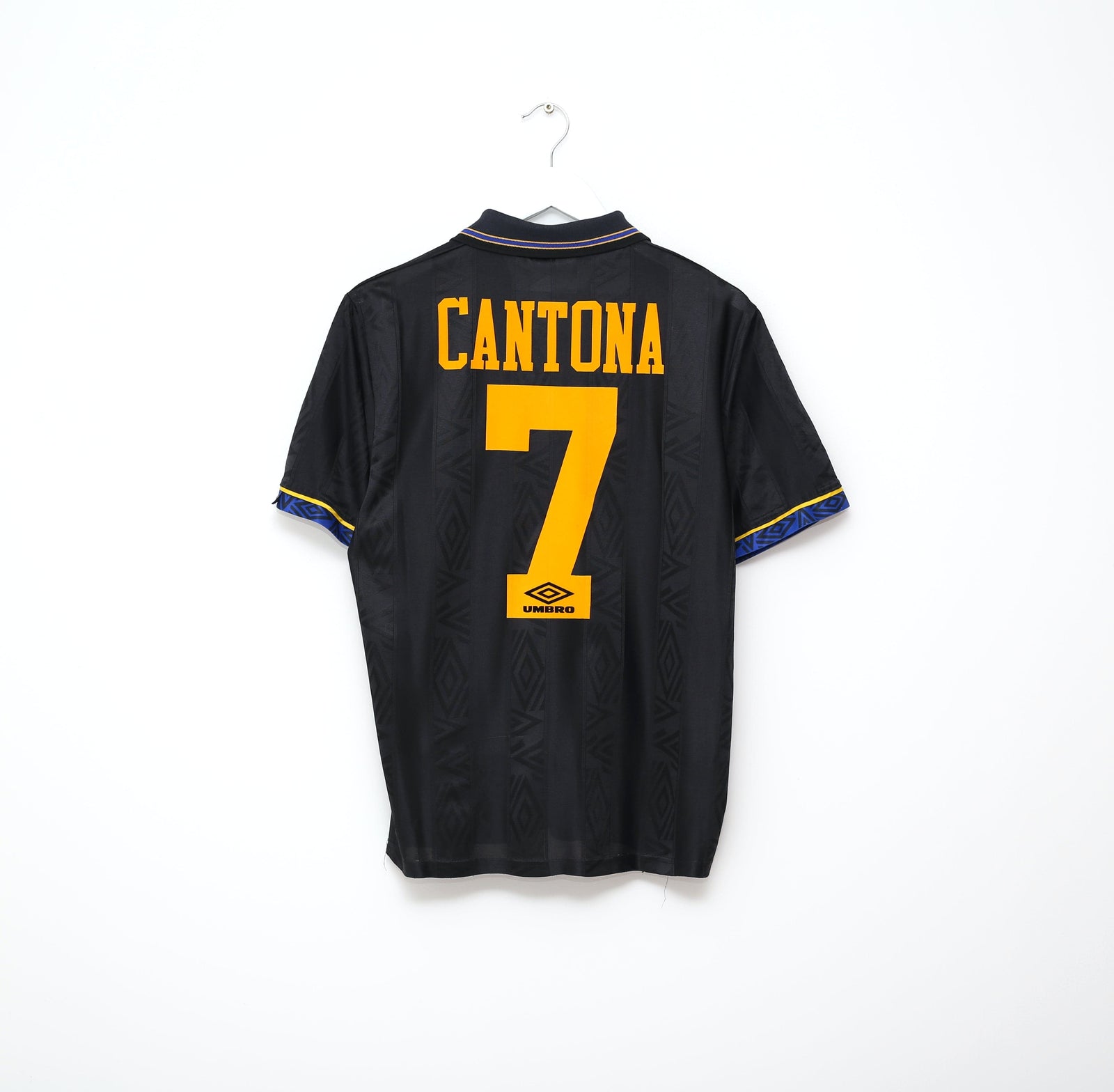 1993/95 CANTONA #7 Manchester United Vintage Umbro Away Football Shirt (M)